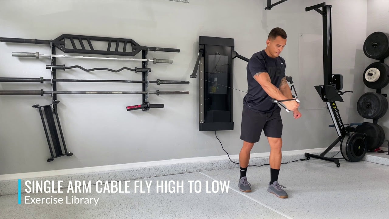 Single Arm Cable Fly High to Low
