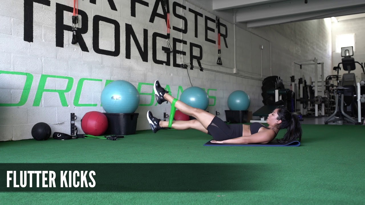 Flutter Kicks w/ Mini Loop Resistance Band (Workout Demonstration Video)