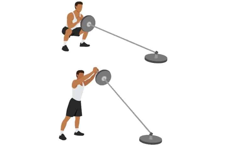 Landmine Squat Press