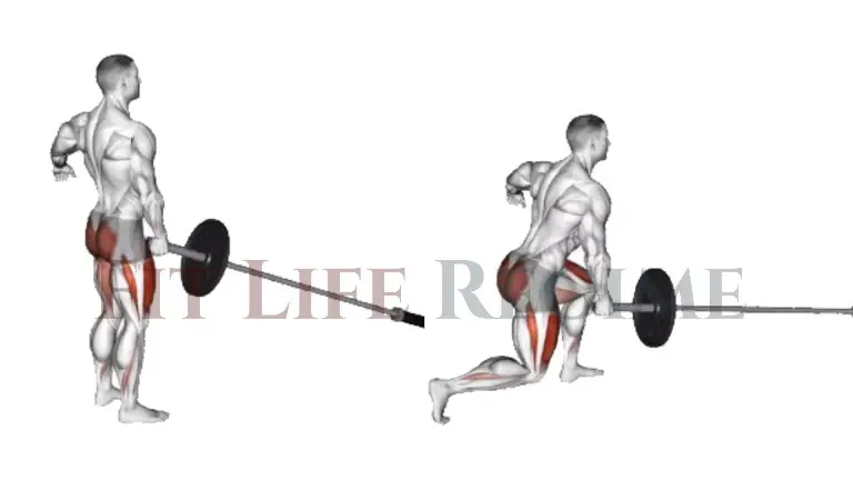 Barbell Landmine reverse Lunge