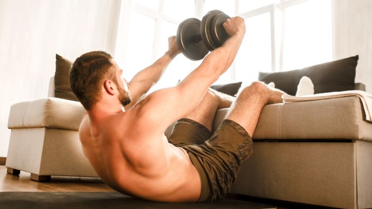 Upper Abs Exercises With a Dumbbell