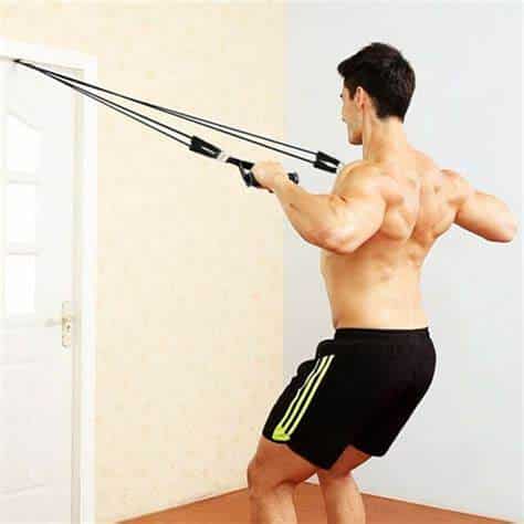Resistance band high cable row
