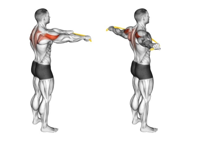 Rhomboid outlet pulls exercise