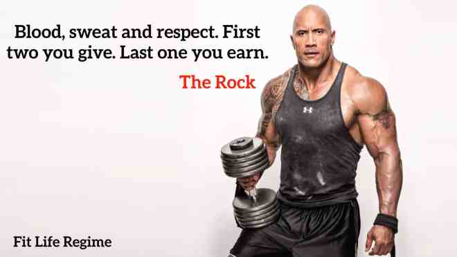 Blood, sweat and respect. First two you give. Last one you earn.¨ – The Rock