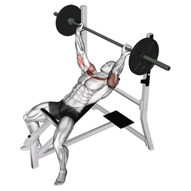 Wide Grip Incline Barbell Bench Press