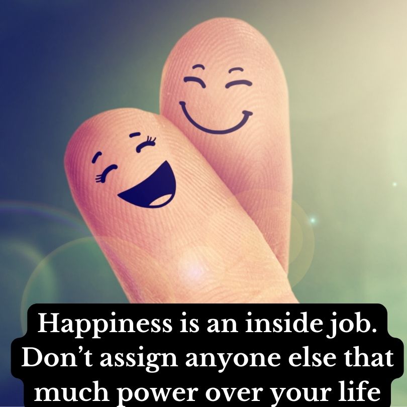 Happiness is an inside job. Don’t assign anyone else that much power over your life. – Mandy Hale