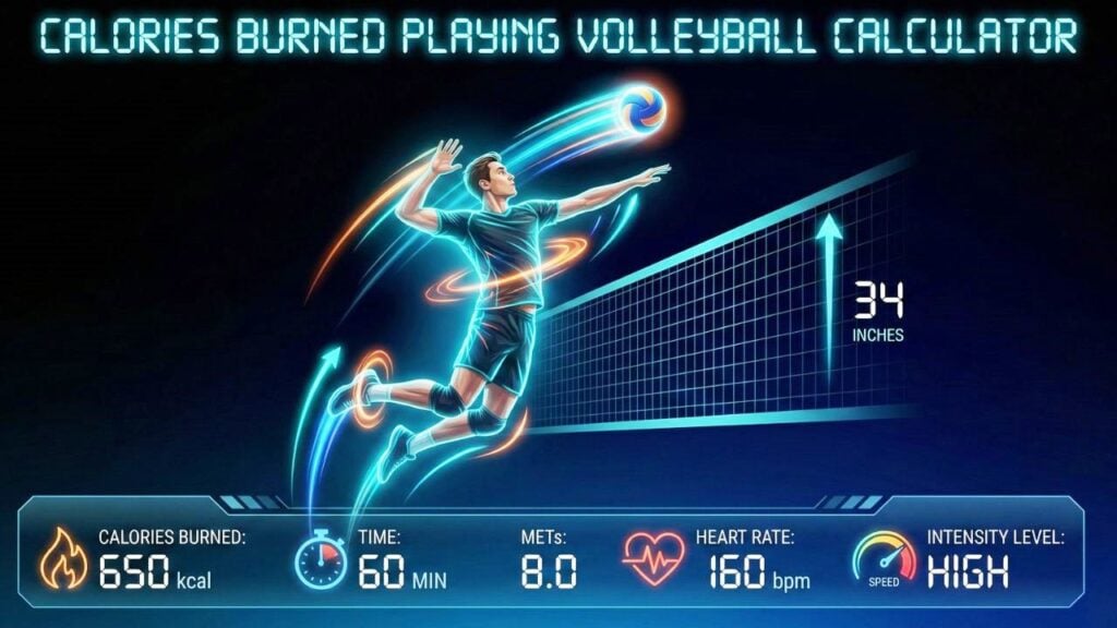 Calories Burned Playing Volleyball Calculator